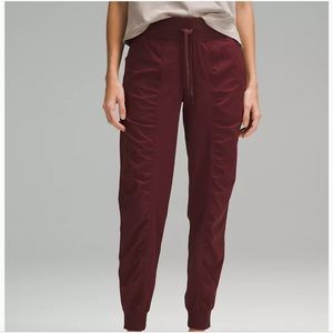 Dance studio mid-rise jogger. Red merlot